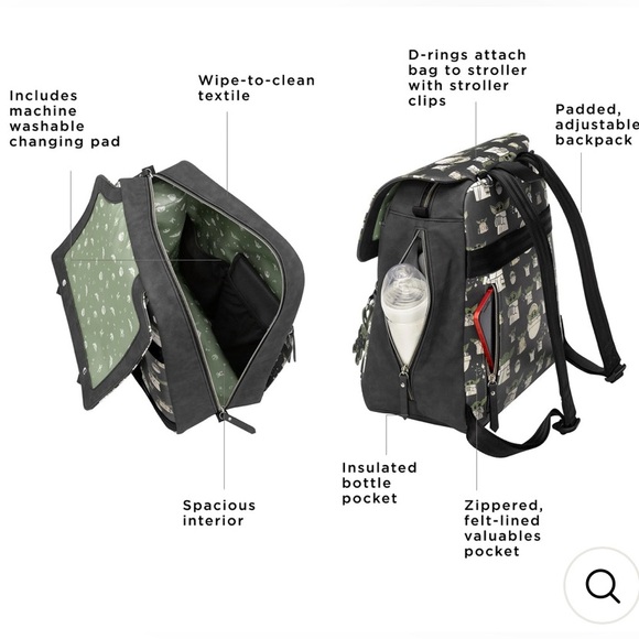 Petunia Pickle Bottom Black and Green Backpack - Picture 3 of 5